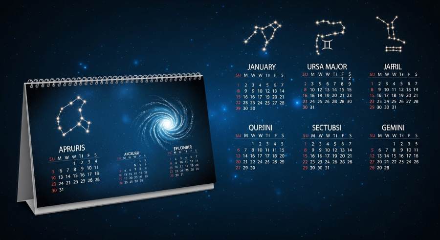 تقویم رومیزی با تم نجوم